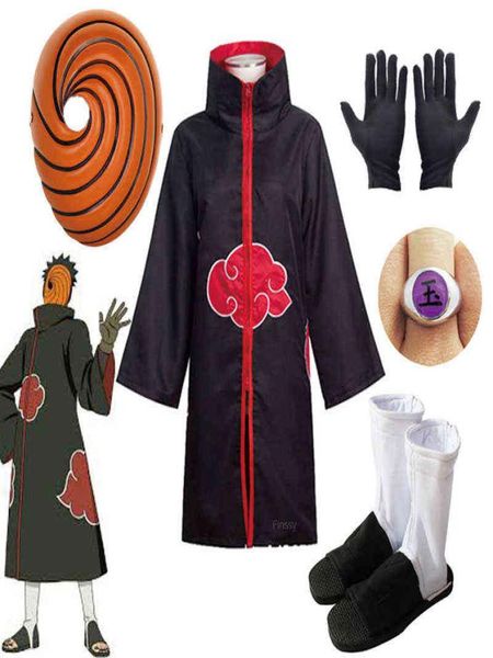 Tobi Costume Cosplay per ragazzi Obito Maschera Carnevale Costume di Halloween per bambini Adulto Suitab per altezza 135 cm 185 cm H2208101327748