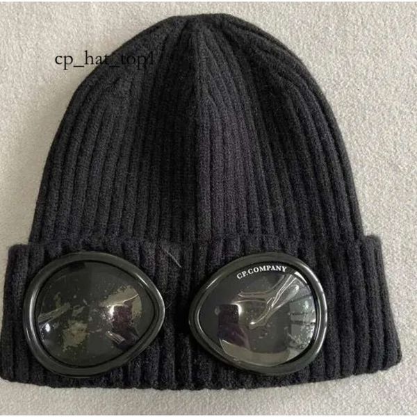 Cp chapéu designer duas lentes óculos óculos gorros homens cp malha chapéus crânio bonés ao ar livre mulheres inevitável inverno gorro preto cinza bonnet 3919