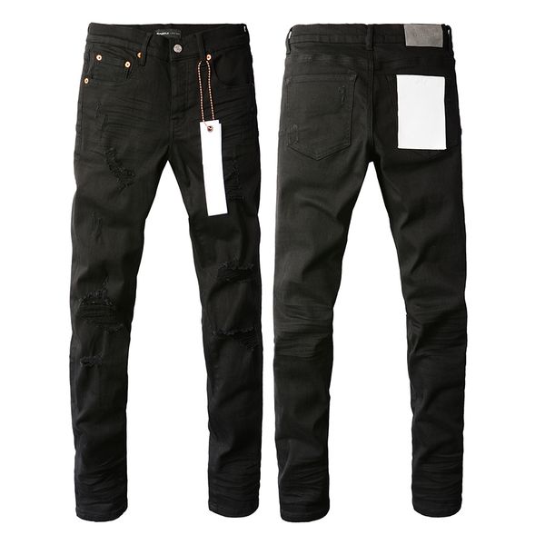 jeans viola donna con etichetta jeans pour hommes Long Skinny Slim Mid Zipper Fly Hole Jeans denim jeans viola pantaloni firmati neri jeans svasati da uomo