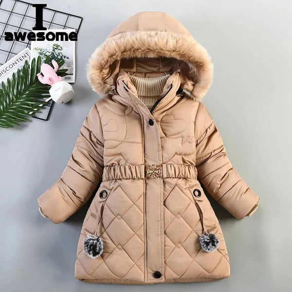 Sonbahar ve Kış Kızların Ceketleri Sıcak Hoodies Moda Rüzgar Yalıtısı Ceket Noel Ceket 4 5 6 7 8 Yıllık Çocuk Giysileri 240118