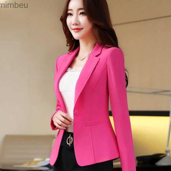 Damenanzüge, Blazer, Rosa, Damen-Blazer, formelle Business-Büro-Dame, Arbeitsanzug, Taschen, Jacken, schlank, weiblich, lässig, Top, koreanischer Anzug, Mantel, Frühling und Herbst, L240118