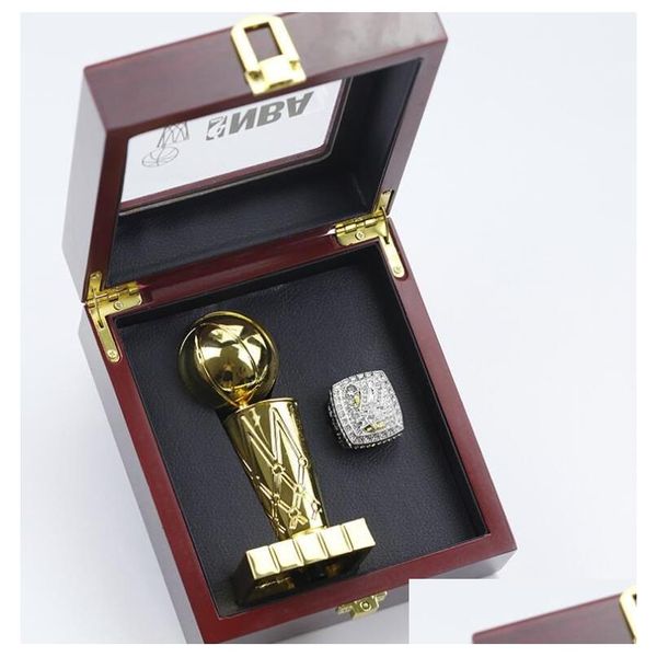 Anello solitario Anello 55 pezzi dal 1967 al 2023 Trofeo del campionato dei campioni della squadra di basket con scatola di visualizzazione in legno Set insieme Sport Souve Dhlut