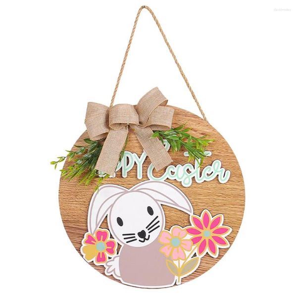 Gartendekorationen Ostern Türschild Holz Kawaii Wandbehang Ornament Festival Partys für Zuhause