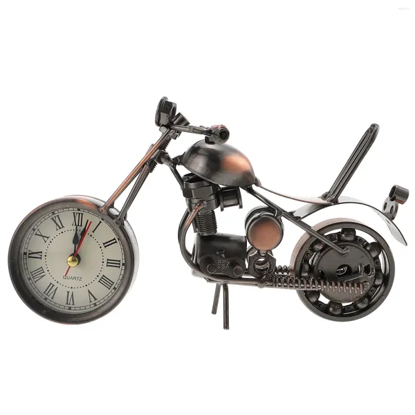 Relógios de mesa Motor Scooter Motocicleta Relógio Escritório Ornamento Vintage Adorno Número Casa Ferro Artesanato Decoração Retro