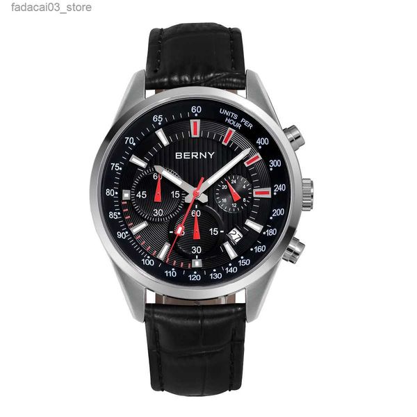 Altri orologi Berny Quartz Tachimetro da guida da uomo es Cruscotto dell'auto Quadrante sportivo da polso Moda maschile Impermeabile Q240118