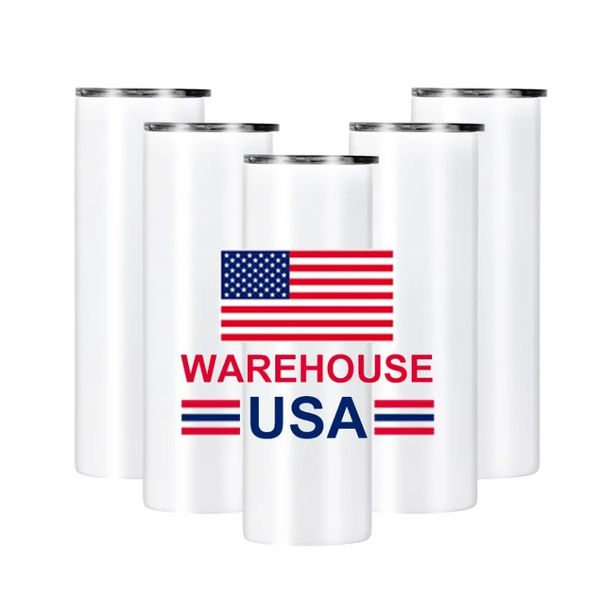 US -Lagerhaus kann 304 Edelstahl 20oz Sublimation gerade Becher doppelmauerte schlanke Blanks weiße Tassen isolierte Tassen 118 4.23 auf Lager gebracht. 118 4.23