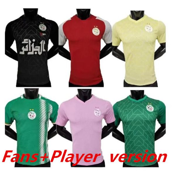 Jogador Fãs 22 23 24 Argélia Futebol Jerseys Duas estrelas DELORT OUNAS BENTALEB MAHREZ BELAILI SLIMANI BENNACER BENSEBAINI camisa de futebol de treinamento da equipe nacional 999