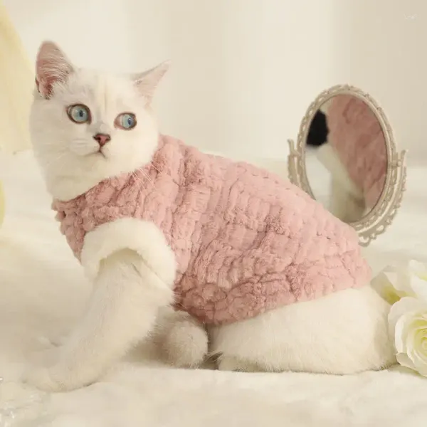 Trajes de gato inverno quente cães de estimação roupas colete vestuário filhote de cachorro roupas de cachorro camisola engrossado gatinho para jaqueta pequena