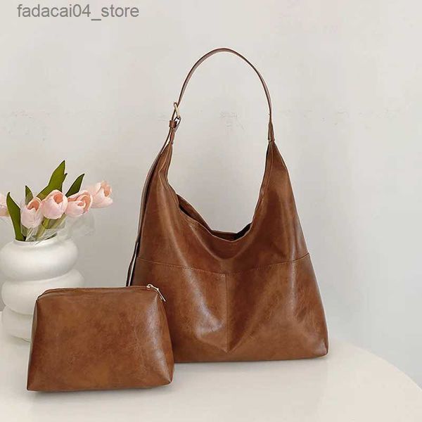 Einkaufstaschen, große Damen-Einkaufstasche, Vintage-Handtasche, Boston-Tasche, Tote Hand, einfache Ledertaschen mit Top-Griff, Damen-Handtaschen, übergroße Tragetaschen, Q240118