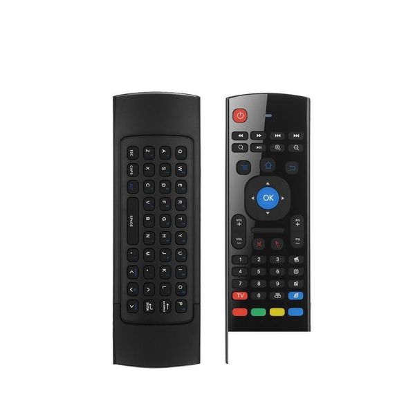 Teclados Mx3 2.4G Controlador de teclado sem fio Controle Remoto Air Mouse para Smart Android 7.1 TV Box X96 Mini S905W Tx3 TVBox Drop de Dhib7