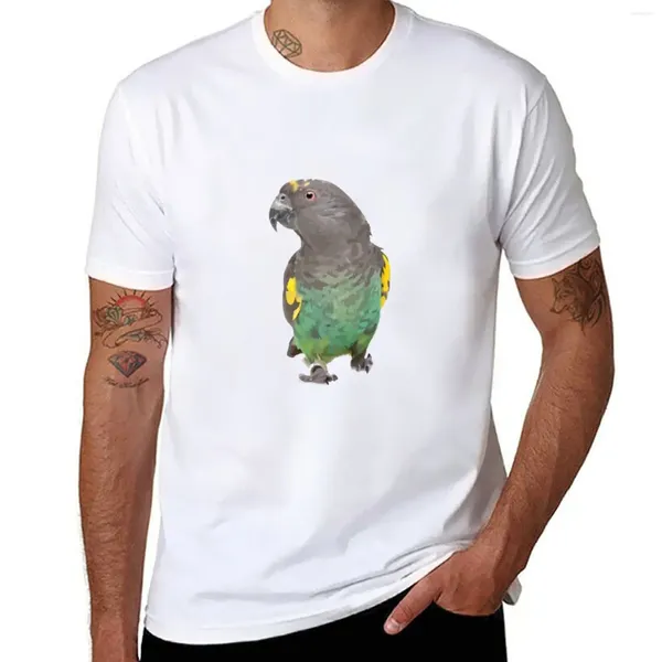 Herren-Poloshirts Meyer's Parrot T-Shirt Kurzarm-T-Shirt Jungen-Shirt mit Animal-Print, schlichtes weißes T-Shirt für Herren