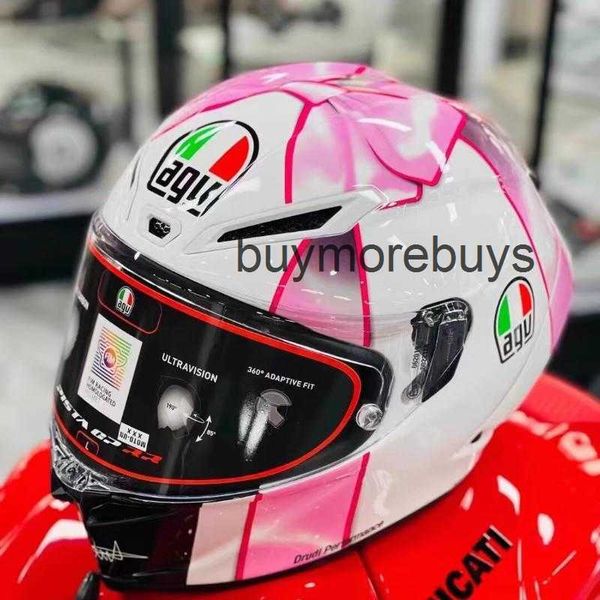 Casco Integrale Aperto Italiano Fibra di Carbonio Agv Pista Gp Rr Rossi Circuito Moto Pista Motociclista GCCL