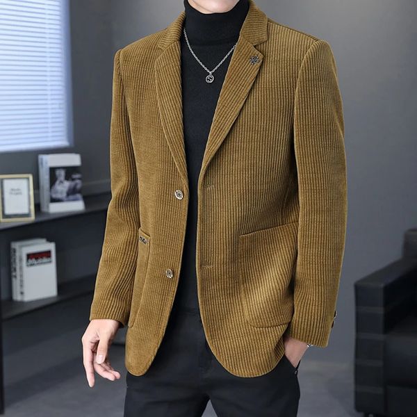 Alta qualidade blazer masculino versão coreana da moda tendência simples casual negócios elite reunião homem cavalheiro terno jaqueta 240117