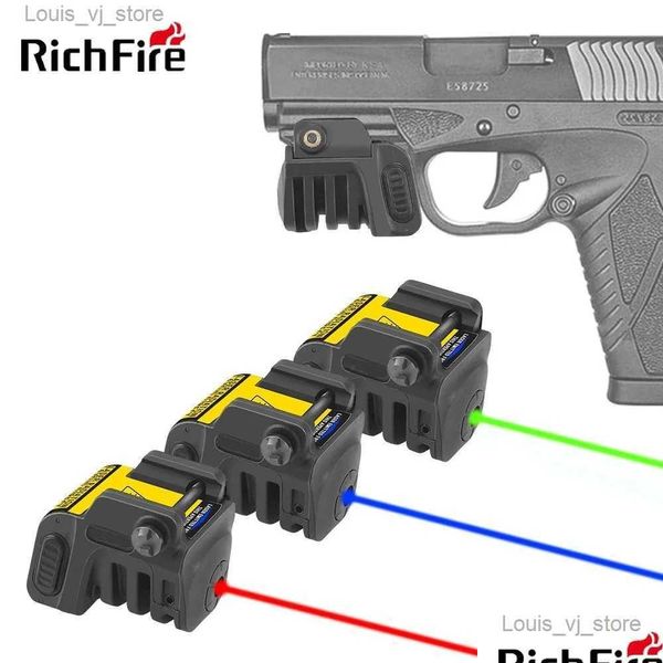 Taschenlampen Taschenlampen Richfire Taktischer Laser 5 MW Rot Grün Blau Strahl Wiederaufladbare Kompaktpistole Waffenlicht für Picatinny-Schiene mit B Dhipj