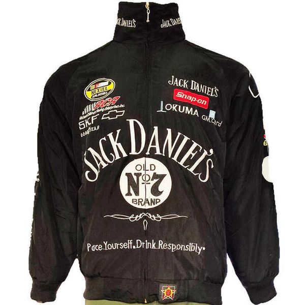 Tuta da gara F1 American College Style Team Giacca completamente ricamata in cotone Jack Dennis