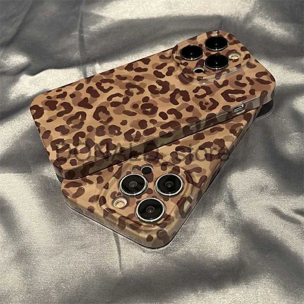 Casos de telefone celular Leopard Print Case para IPHONE 14PRO MAX 13 PRO 13 PRO MAX 14 14PLUS 14PRO Acrílico Hard Mobile Phone Cases Back Covers J240118