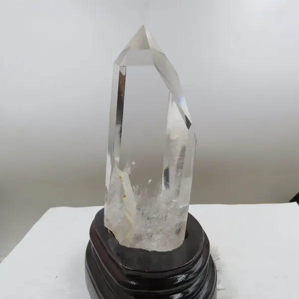 Trasportini per gatti 245g Rare Rock Clear Quartz Bacchetta con punta di cristallo a terminazione singola Colonna di mica nera 2024