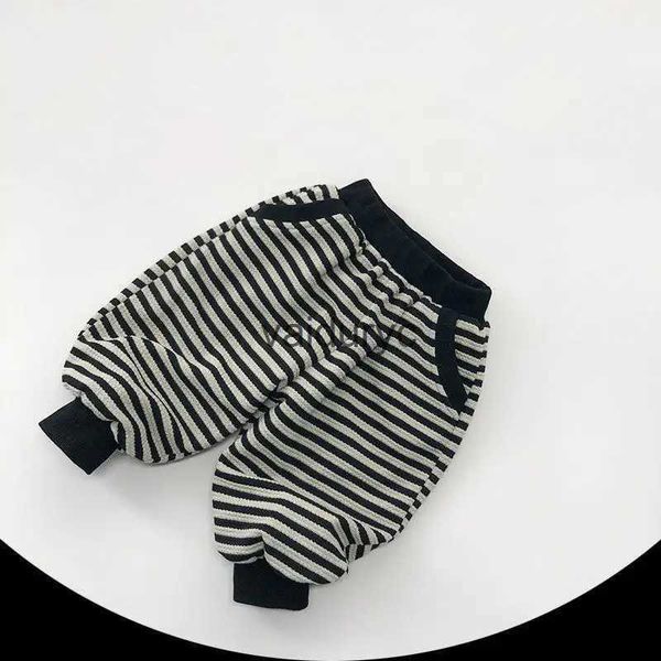 Pantaloni 2023 Inverno Nuovo ldren Casual A Righe Moda Per Bambini Ragazze Pantaloni Vintage Più Velluto di Spessore Neonati maschi Pantaloni Caldivaiduryc