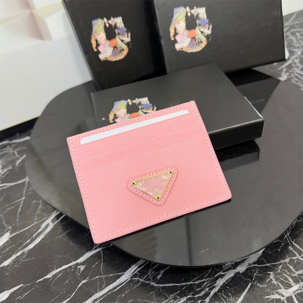 Portafoglio mini moda Porta carte di credito Porta passaporto da donna nuovo Portamonete di lusso Portafoglio lungo Fermasoldi ultrasottile compatto rosa