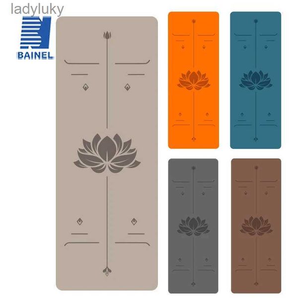 Tapetes de Yoga 5mm PU Borracha Natural Tapete de Yoga Respirável Esportes Fitness Mat Antiderrapante Absorção de Suor Home Professional Yoga Training MatL240118