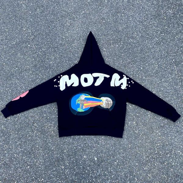 Erkek Hoodies Sweatshirts Frog Drift Street Giyim Moda CPM En İyi Kaliteli Köpük Baskılı Giysiler Velvet Gevşek Sweatshirt Külot Üstler Hoodie Erkekler T240118