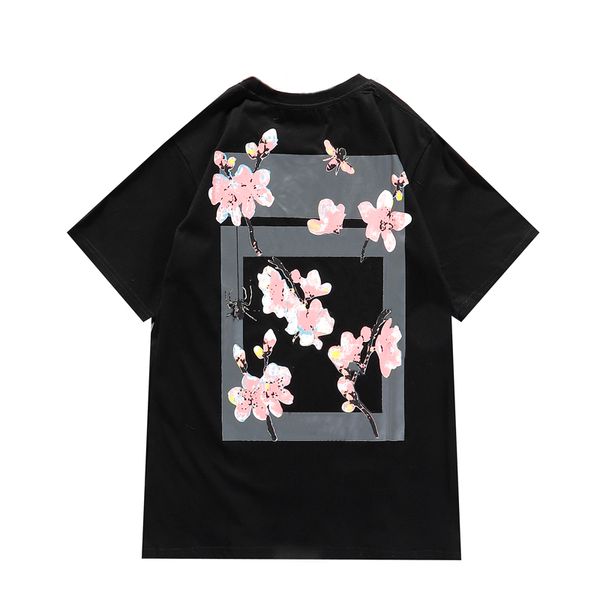 Moda Mens Camisetas Novas Cores Roupas Linda Flor Mulheres Designers Camisetas Soltas Oversized Tees Marca Tops Sakura Camisa Luxurys Roupas Shorts Manga