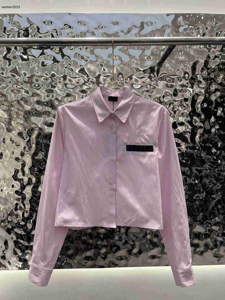 Camicia da donna Maglietta con risvolto Maglione a maniche lunghe Camicetta di marca di moda firmata carino dolce camicetta rosa da donna abbigliamento di lusso Jan 18