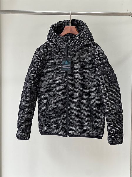 Kış Ceket Macafları Tasarımcı Puffer Ceket Parka Houndoth Check Check Polyester iplik boyalı akın bez kalınlaşan sıcak ceket lüks marka erkek giyim modası