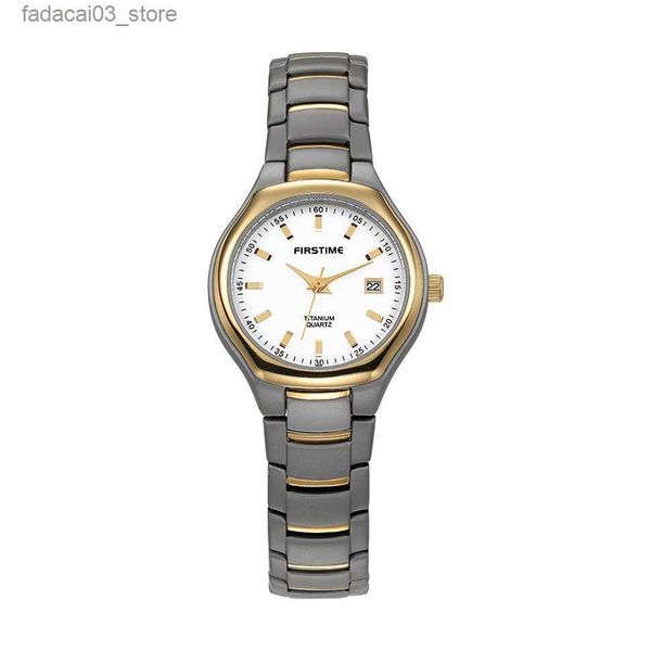 Outros relógios Berny Mulheres Calendário de Titânio Senhoras Quartzo Pulso Day-Date Dial Ultra Light Moda Impermeável Tom Dourado Q240118