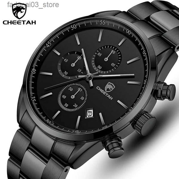 Outros relógios New Cheetah es para homens Top Marca de Luxo Moda Negócios Quartz Mens Pulso Aço Inoxidável Relógio Esportivo À Prova D 'Água Q240118