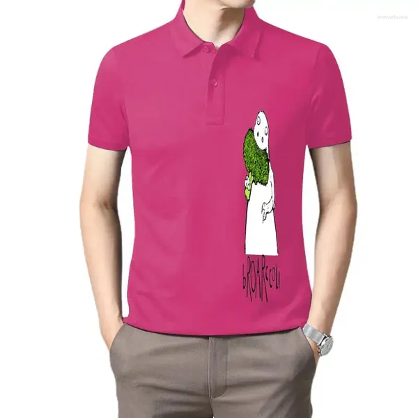 Erkek Polos 2024 Erkekler Tişört Broarccoli T-Shirt Brokoli Tshirt İnce Fit Tees Komik Karikatür Giysileri Pamuk Beyaz Yaz/Sonbahar Damla