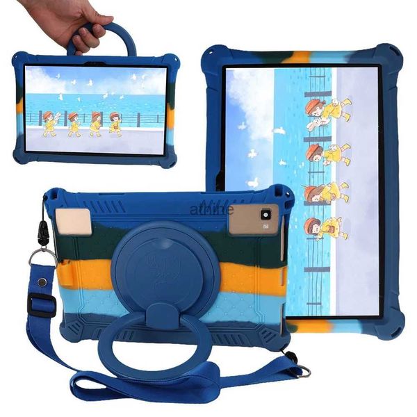 Custodie per tablet PC Borse Custodia morbida in silicone per bambini per Teclast M40 Plus M50 Pro 10.1 pollici 360 supporto girevole Custodia per tablet Teclast P20HD P40HD P30S Custodia Funda YQ240118