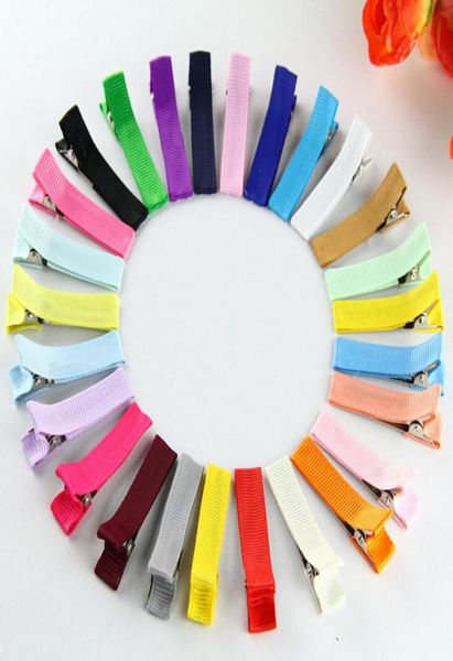 50 pz 18quot clip di accessori per capelli fai da te neonata nastri per capelli fiocchi clip di nastro foderato fermagli per capelli in coccodrillo multi colori FJ32069453760