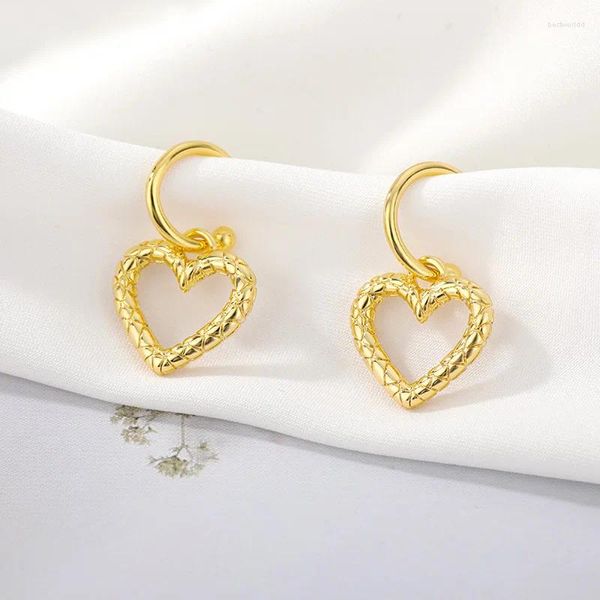 Brincos de garanhão minimalista coração de aço inoxidável para mulheres menina simples cor de ouro punk hoop piercing jóias coreanas presente