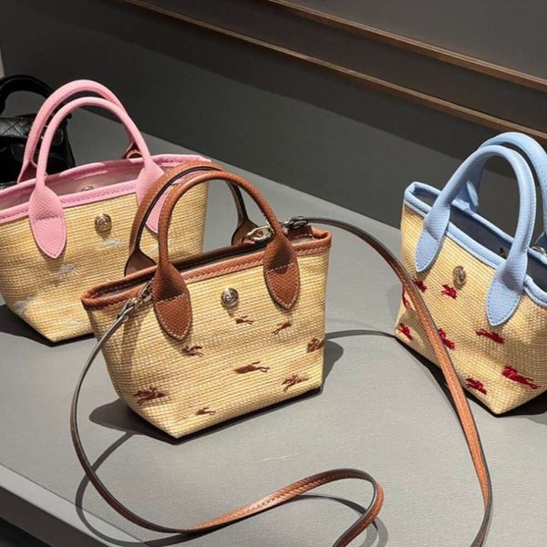 Designer di lusso Handags 2024 Nuovo Longxiang lavorato a maglia borsa da donna portatile borsa a tracolla singola borsa a tracolla mini erba borsa tessuta borsa di alta qualità