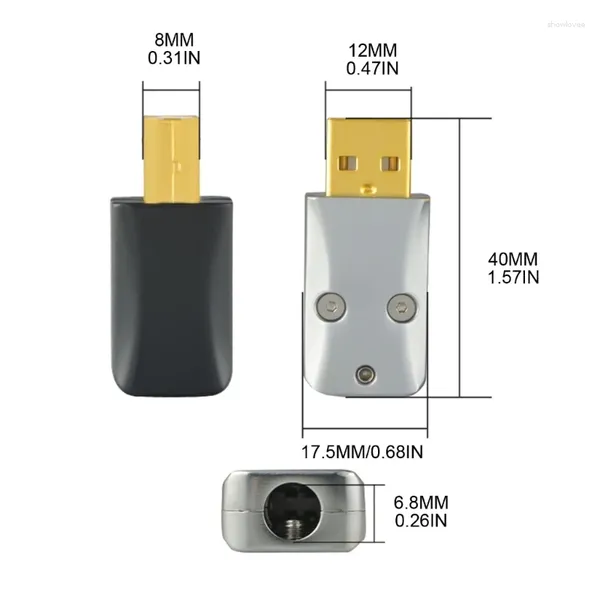 Cabos de computador M2EC DIY USB 2.0 Conector Plug A Tipo/B Tipo Adaptador de montagem Soquete Liga de alumínio para conexão de dados