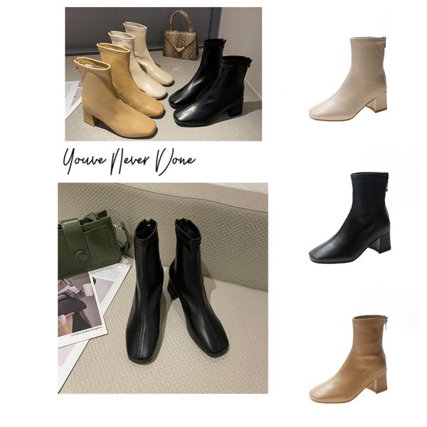 Knielange Cagole-Stiefel, Nietenschnallenverzierung, Schuhe mit seitlichem Reißverschluss, spitze dünne High Heels, hohe Stiefel, Luxus-Designerschuhe, Fabrikschuhgröße für Damen