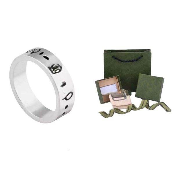 G designer anel feminino de alta qualidade anéis moda masculina amor anel fantasma cobra carta luxo prata banhado casal anéis das mulheres presentes