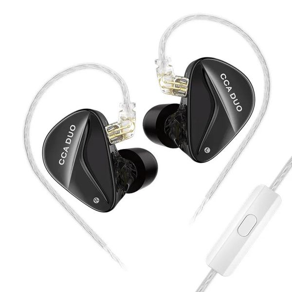 Fones de ouvido cca duo metal com fio fone de ouvido no monitor fones de ouvido correndo fone de ouvido alta fidelidade esporte no monitor música baixo jogo fones 3.5mm