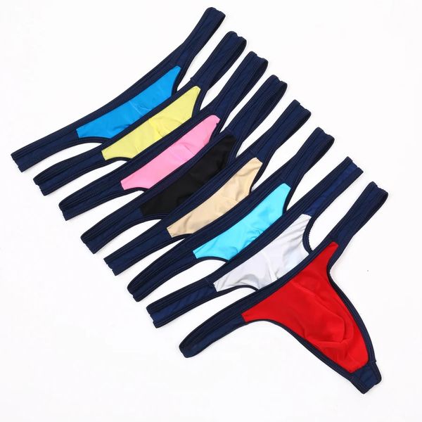 5 pezzi intimo uomo sexy slip personali traspiranti bikini perizoma perizoma atleti tanga mutande uomo pantaloncini esotico t-back E-052 240117