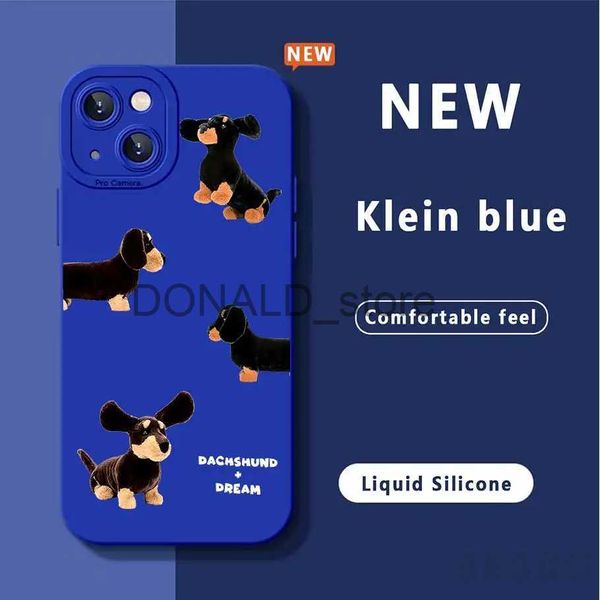 Handyhüllen Cartoon Dackel Hund Hülle für iPhone 14 13 12 11 Pro Max Mini XS X XR 7 8 Plus SE 2022 Matte stoßfeste Silikon Soft Cover J240118