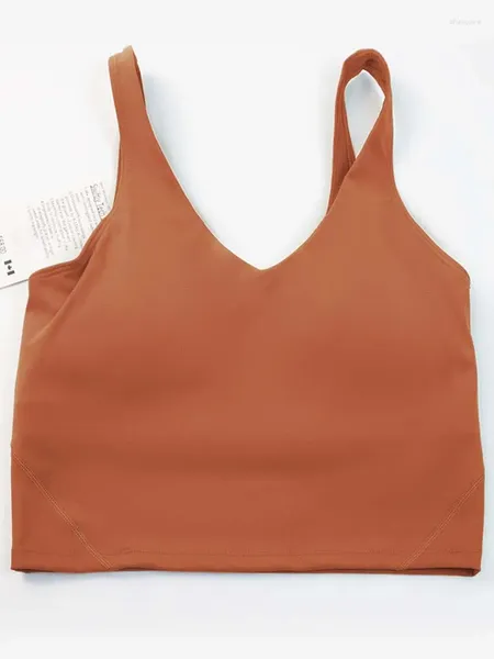 Completo da yoga Reggiseno sportivo da donna Gilet da corsa Fitness senza maniche a forma di U da jogging con imbottitura sul petto foderata