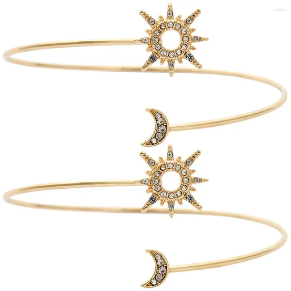 Charme pulseiras 2 pçs jóias na moda braço feminino acessórios temperamento superior manguito liga punhos bandas femininas