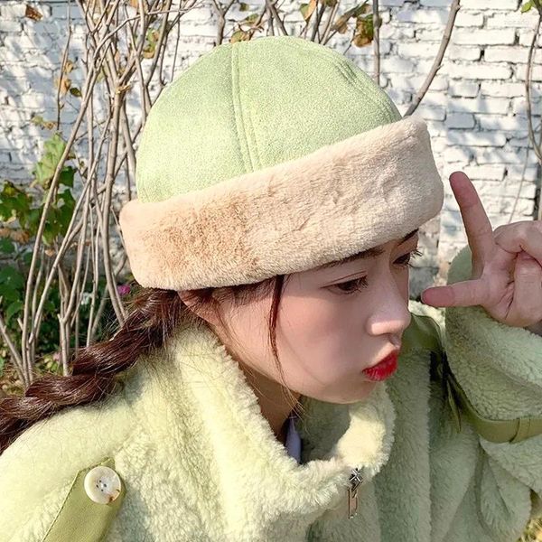 Berretti 1 pz Moda Inverno Caldo Cappello di Pelliccia Versatile Donna Pigro Viaggio Casual Multi-colore Tendenza Anti-gelo Proprietario decorazione