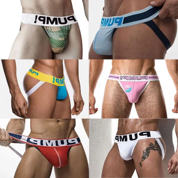 6pcs varış pamuk yumuşak eşcinsel erkekler seksi iç çamaşırı tanga erkek jockstrap baskı erkek iç çamaşırı erkek tangalar ve g telleri hediye 240117