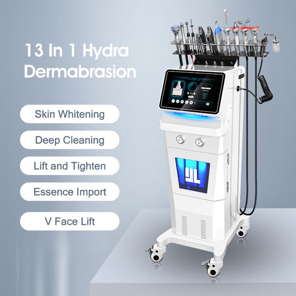 13 H2O2 Hydra Yüz İncelemeleri RF Kaldırma Yüz Masajı Skin Scrubber Ultrasonik Hidro Oksijen Makinesi Kadın Erkek Cilt Kullanım