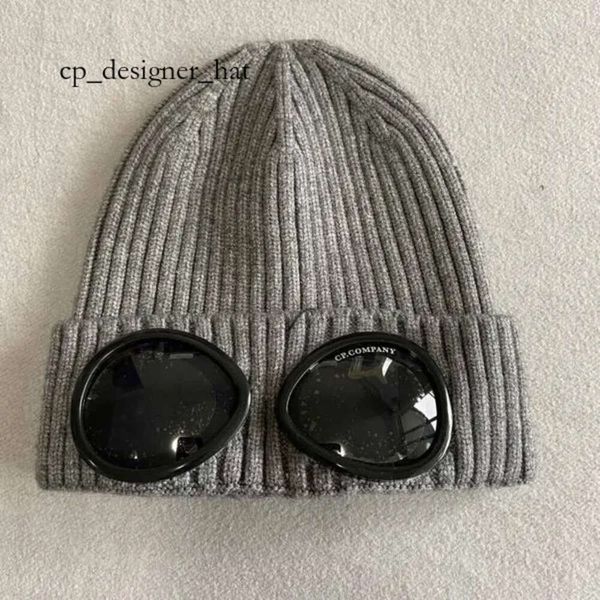 Cp chapéu designer duas lentes óculos óculos gorros homens cp malha chapéus crânio bonés ao ar livre mulheres inevitável inverno gorro preto cinza bonnet 9716