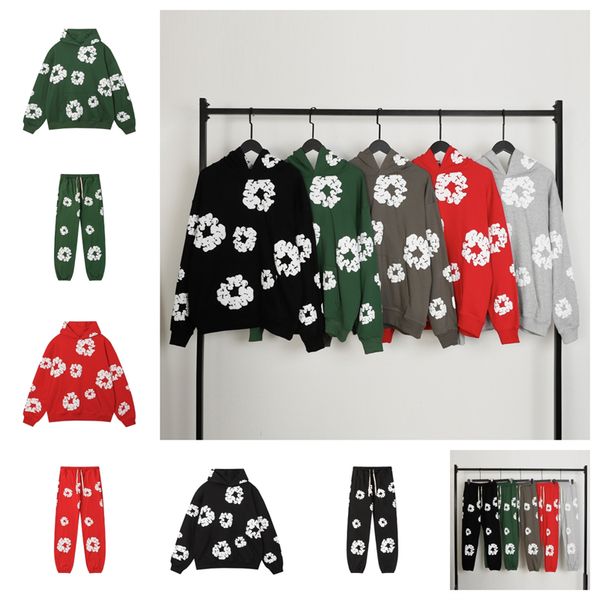 pantalones de chándal para hombre traje de chándal de diseñador para hombre pantalones de hombre ropa de movimiento de personas libres traje de sudor pantalones de chándal sudaderas verde rojo negro con capucha sudadera con capucha floral talla S-XL