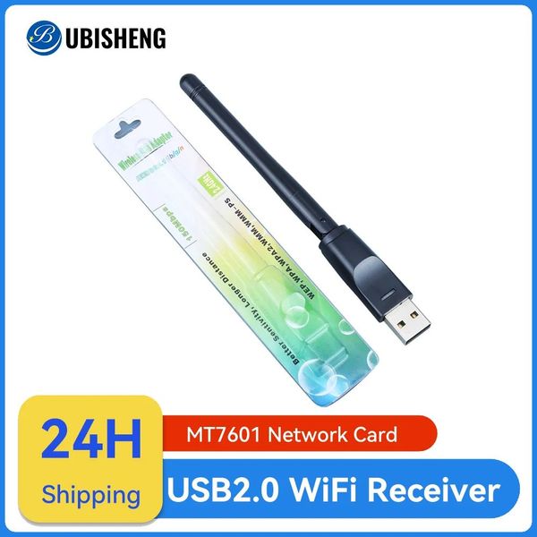 150 Мбит/с MT7601 Беспроводная сетевая карта Mini USB WiFi адаптер LAN Wi-Fi приемник Dongle Антенна 802.11 b/g/n для цифровых приставок