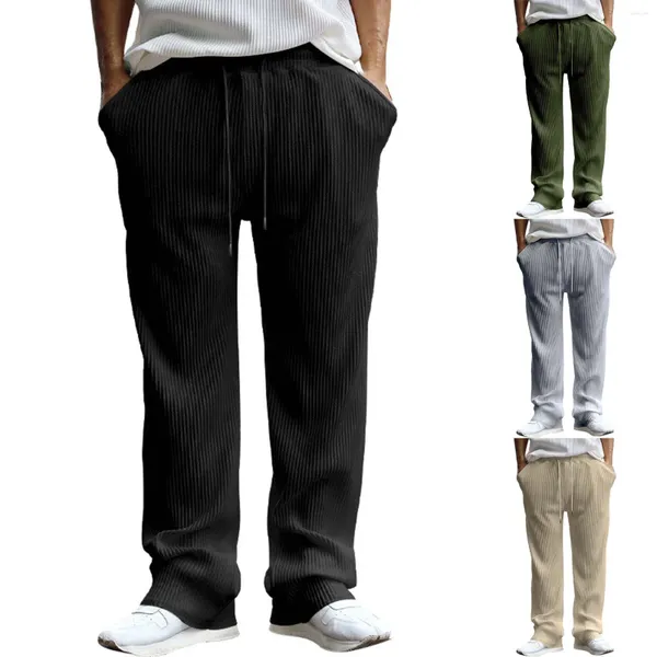 Pantaloni da uomo larghi a righe dritte jacquard casual tech da allenamento per uomo calza regalo 12 calzini